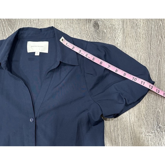 Brochu Walker Women's Dress XS Blue Collared Puff Sleeve Tiered Shirt Midi - Picture 7 of 14